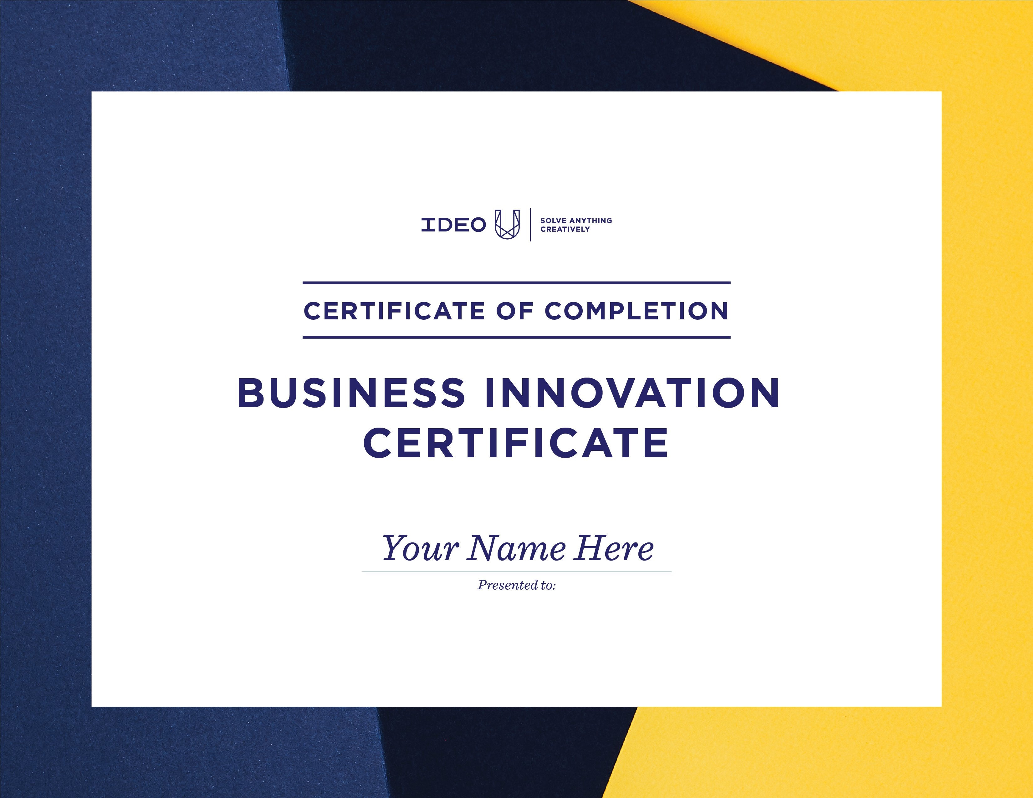 Your IDEO U Certificate in Business Innovation