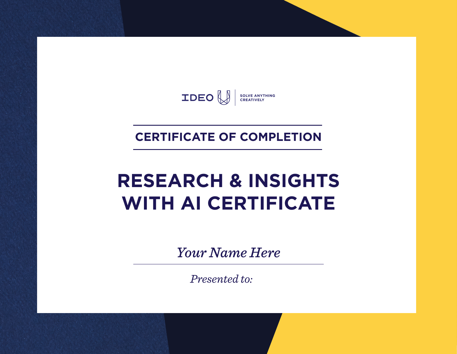 Your IDEO U Certificate in Foundations in Design Thinking